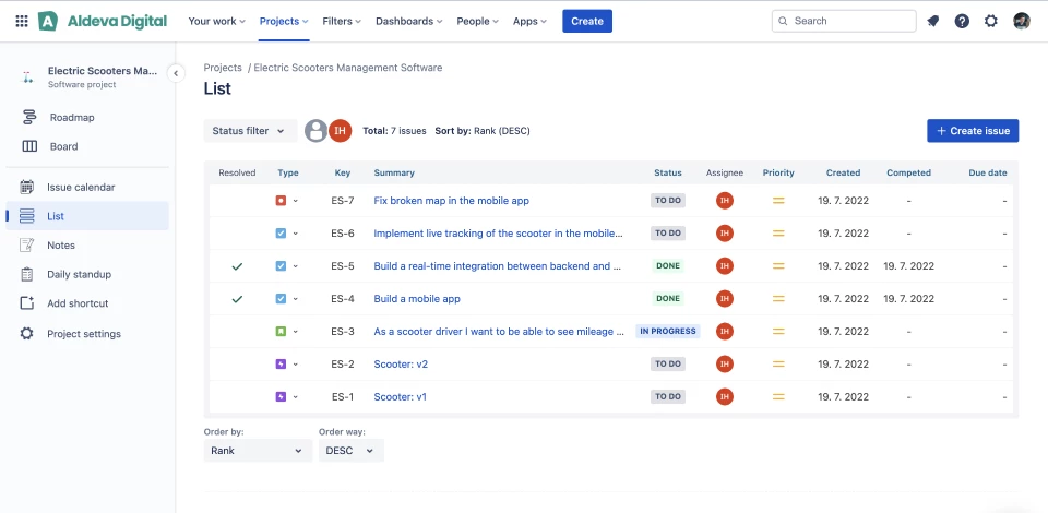List View for Jira