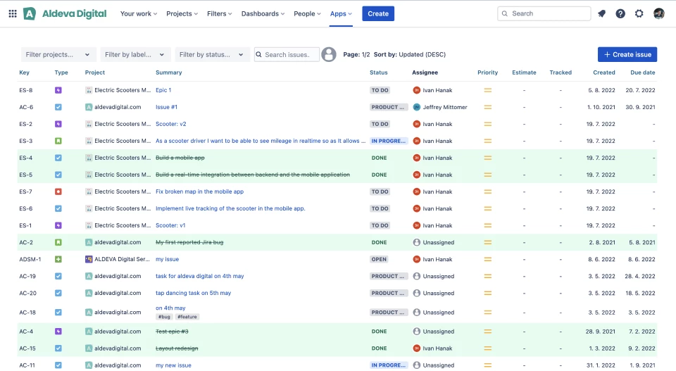 List View for Jira