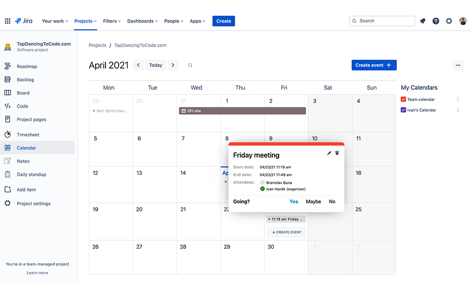 Event Calendar for Jira