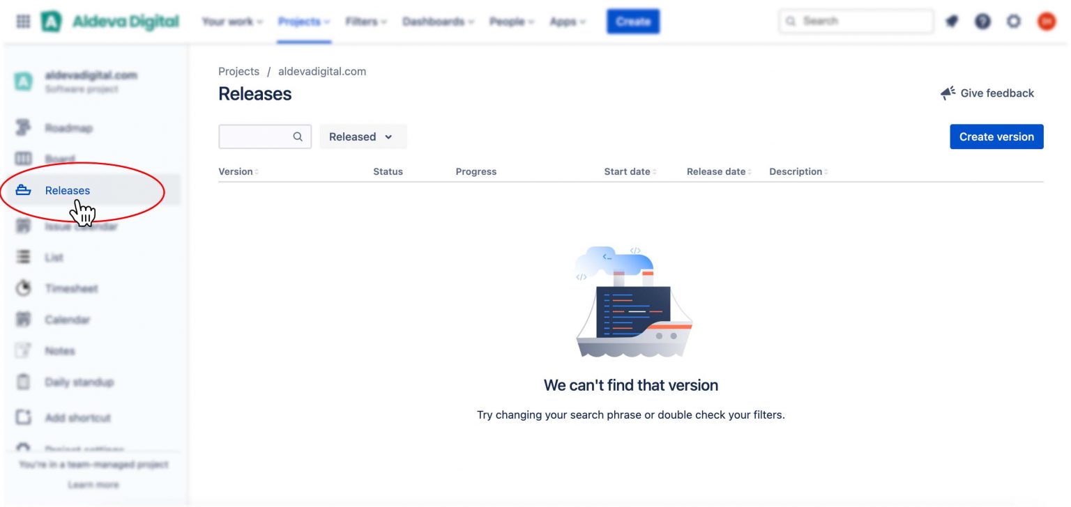 How to create a release in Jira (Cloud) | ALDEVA Digital